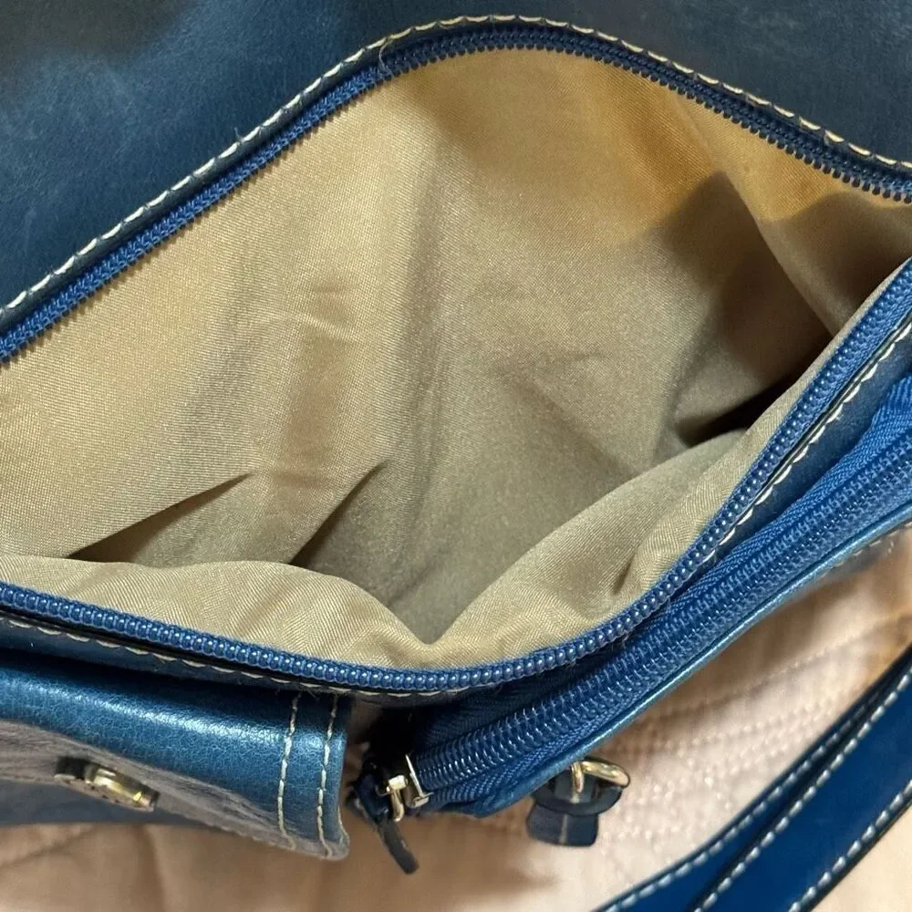 Vintage Y2K Giani Bernini Blue Leather Shoulder Bag